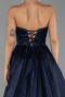 Robe de Soirée Longue Bleu Marine ABU6502