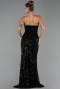 Robe de Soirée Longue Squameuse Noir ABU6503