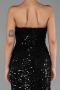 Robe de Soirée Longue Squameuse Noir ABU6503
