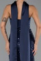 Robe de Soirée Longue Squameuse Bleu Marine ABU6528