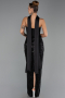 Robe de Soirée Longue Squameuse Noir ABU6528