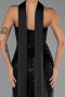 Robe de Soirée Longue Squameuse Noir ABU6528