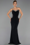 Robe Queue de Poisson Longue Noir ABU6505
