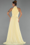 Robe de Soirée Longue Mousseline Jaune ABU6506