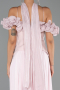 Robe de Soirée Midi Mousseline Poudre ABK2697