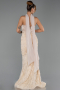 Robe de Soirée Longue Beige ABU6442