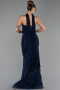 Robe de Soirée Longue Bleu Marine ABU6442