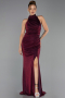 Robe de Soirée Longue Rouge Bordeaux ABU6083