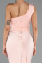 Robe de Soirée Longue Satin Saumon ABU6331