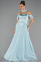Robe de Soirée Longue Mousseline Menthe ABU5327
