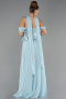 Robe de Soirée Longue Mousseline Menthe ABU5327