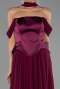 Robe de Soirée Longue Mousseline Prune ABU5327