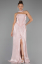 Robe de Soirée Longue Mousseline Poudre ABU6531