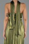Robe de Soirée Longue Mousseline Vert Huile ABU6531