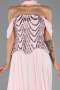 Robe de Soirée Longue Mousseline Poudre ABU6532