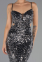 Robe de Soirée Longue Noir-Argent ABU5980