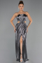 Robe de Soirée Longue Anthracite ABU6127