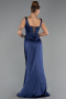 Robe de Soirée Longue Satin Bleu Marine ABU6542
