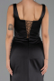 Robe de Soirée Longue Satin Noir ABU6542