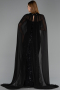 Robe de Soirée Grande Taille Longue Perlé Noir ABU6545