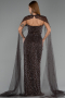 Robe de Soirée Longue Perlé Brun ABU5483