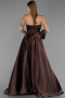 Robe de Soirée Longue Satin Brun ABU5541