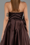 Robe de Soirée Longue Satin Brun ABU5541