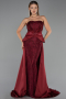Robe de Soirée Longue Dantelle Rouge Bordeaux ABU5615