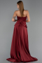 Robe de Soirée Longue Dantelle Rouge Bordeaux ABU5615
