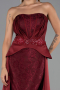 Robe de Soirée Longue Dantelle Rouge Bordeaux ABU5615