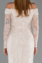 Robe de Soirée Longue Dantelle Beige ABU5617