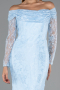 Robe de Soirée Longue Dantelle Bleu clair ABU5617