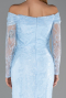 Robe de Soirée Longue Dantelle Bleu clair ABU5617