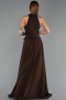 Robe de Soirée Longue Mousseline Brun ABU6550