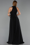 Robe de Soirée Longue Mousseline Noir ABU6550