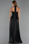 Robe de Soirée Longue Mousseline Noir ABU6551