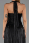 Robe de Soirée Longue Mousseline Noir ABU6551