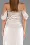 Robe de Soirée Longue Mousseline Beige ABU6496