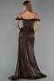Robe de Soirée Longue Mousseline Brun ABU6496