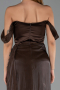 Robe de Soirée Longue Mousseline Brun ABU6496