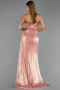 Robe de Soirée Longue Mousseline Saumon ABU6496
