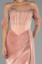 Robe de Soirée Longue Mousseline Saumon ABU6496
