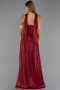 Robe de Soirée Longue Mousseline Rouge Bordeaux ABU6322