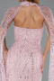 Robe de Soirée Longue Perlé Poudre ABU6154