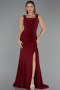 Robe de Soirée Longue Rouge Bordeaux ABU6552