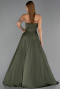 Robe de Soirée Longue Satin Kaki ABU6553