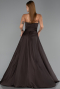 Robe de Soirée Longue Satin Brun ABU6553