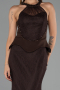 Robe de Soirée Longue Dantelle Brun ABU6425