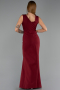 Robe de Soirée Longue Rouge Bordeaux ABU6524