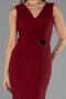Robe de Soirée Longue Rouge Bordeaux ABU6524